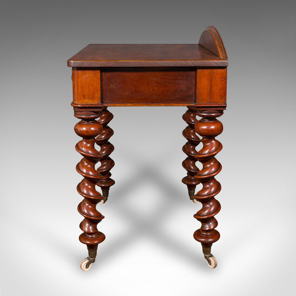 Antique Writing Desk, English Side Table, Correspondence, Study, Victorian, 1890