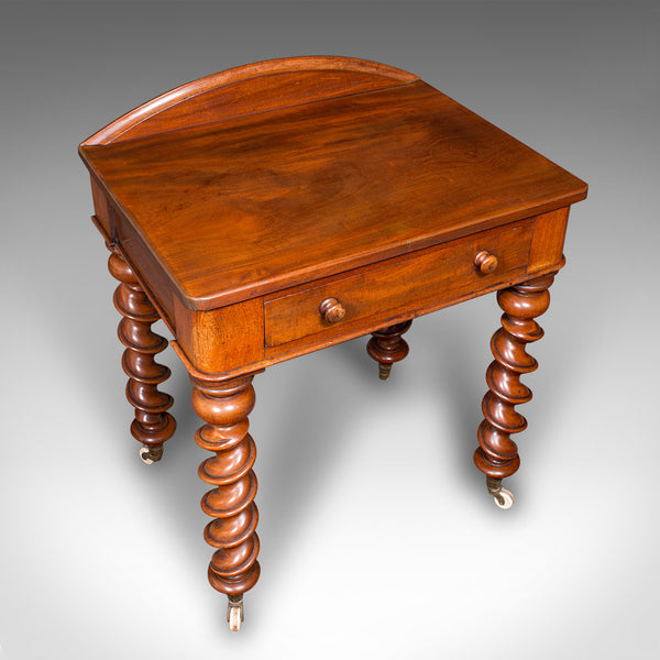 Antique Writing Desk, English Side Table, Correspondence, Study, Victorian, 1890