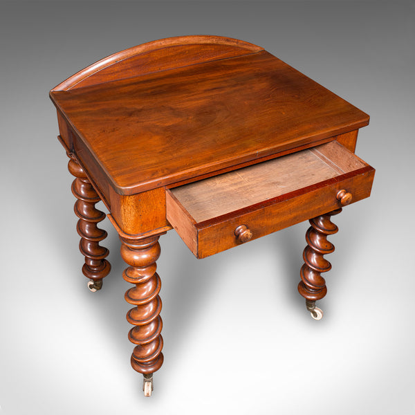 Antique Writing Desk, English Side Table, Correspondence, Study, Victorian, 1890