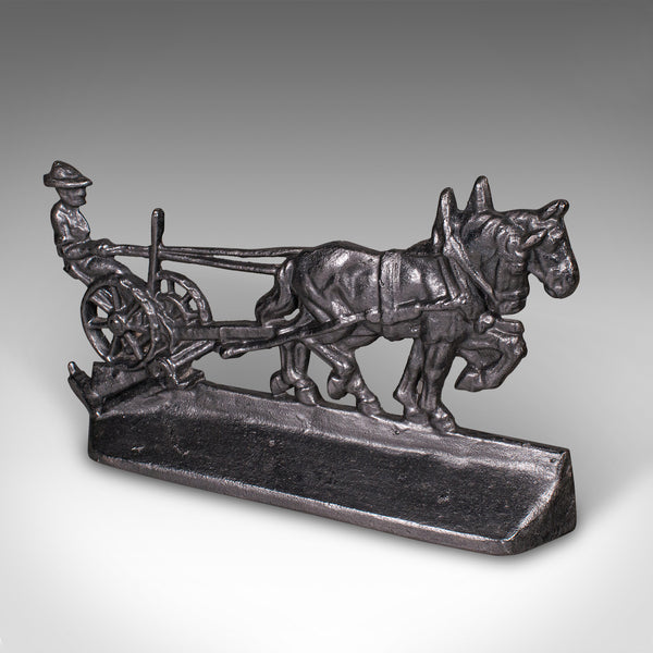 Antique Ploughman Doorstop, English, Cast Iron, Farmhouse Door Keeper, Victorian