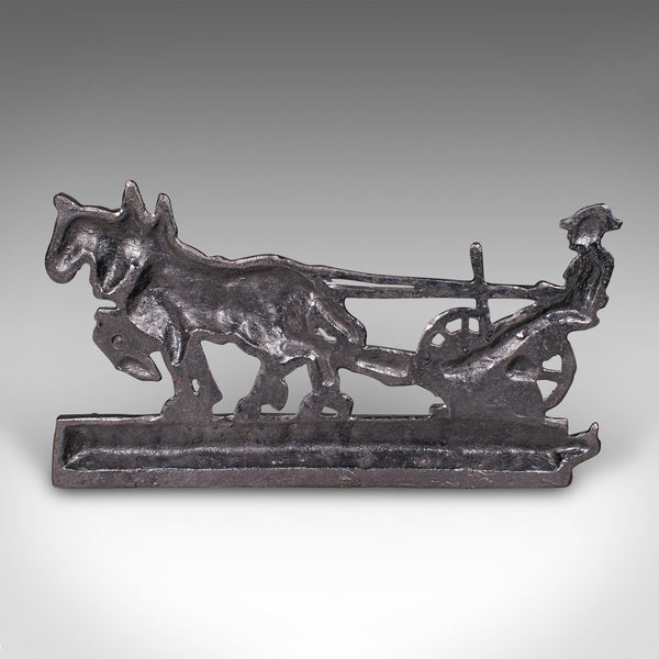 Antique Ploughman Doorstop, English, Cast Iron, Farmhouse Door Keeper, Victorian