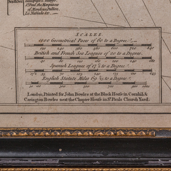 Antique South America Map, English, Framed Cartography, De La Rochette, Georgian