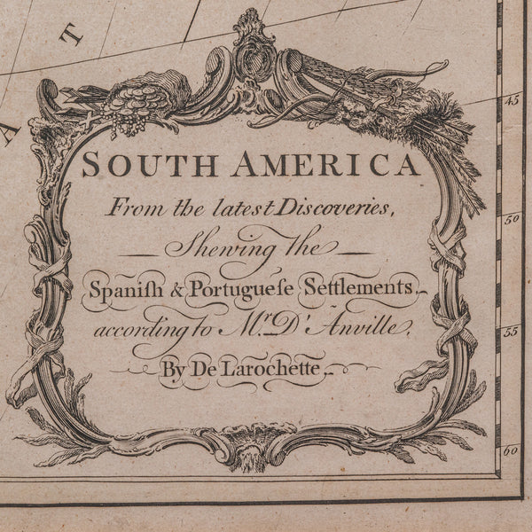 Antique South America Map, English, Framed Cartography, De La Rochette, Georgian