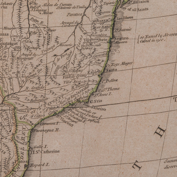 Antique South America Map, English, Framed Cartography, De La Rochette, Georgian