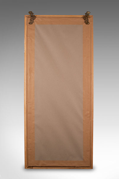 4' Tall Vintage Wall Panel, Oriental, Watercolour on Silk, Framed Art, Art Deco