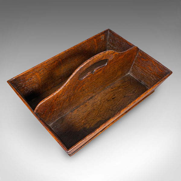Antique Ladies Country Kitchen Work Box, English, Oak, Garden Trug, Victorian