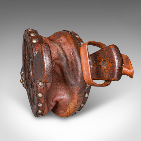 Antique Fireplace Bellows, English, Oak, Leather, Fire Tool, Victorian, C.1880