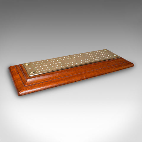 Antique Cribbage Board, English, Traditional Gaming Peg Base, Victorian, C.1900
