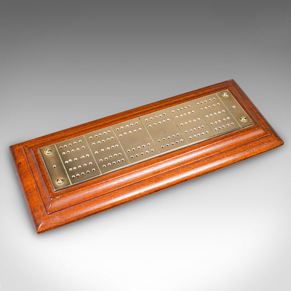 Antique Cribbage Board, English, Traditional Gaming Peg Base, Victorian, C.1900