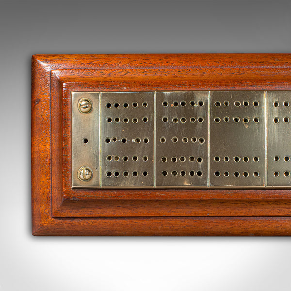 Antique Cribbage Board, English, Traditional Gaming Peg Base, Victorian, C.1900