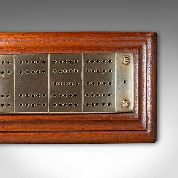 Antique Cribbage Board, English, Traditional Gaming Peg Base, Victorian, C.1900