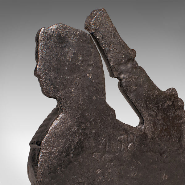 Antique Egyptian Revival Doorstop, English Cast Iron Sphinx, Regency, Circa 1830