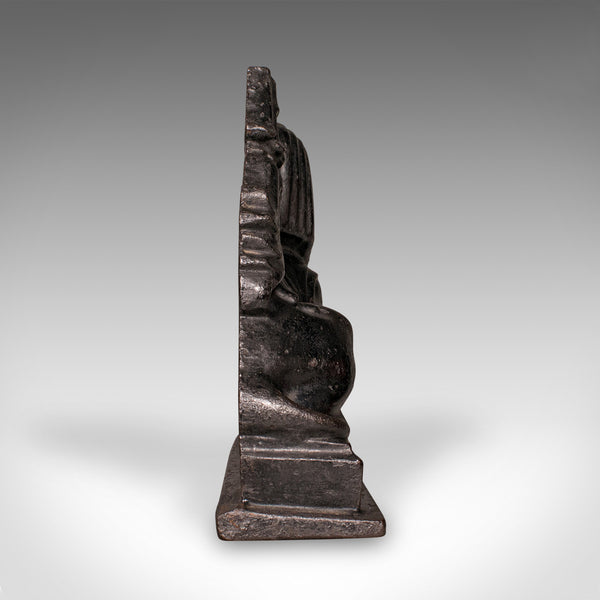 Antique Egyptian Revival Doorstop, English Cast Iron Sphinx, Regency, Circa 1830