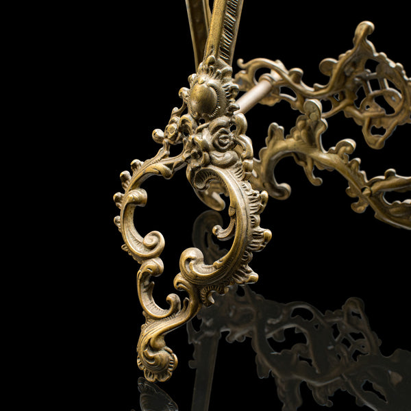Tall Vintage Picture Easel, English, Gilt Metal, Rococo Revival, Artwork Stand