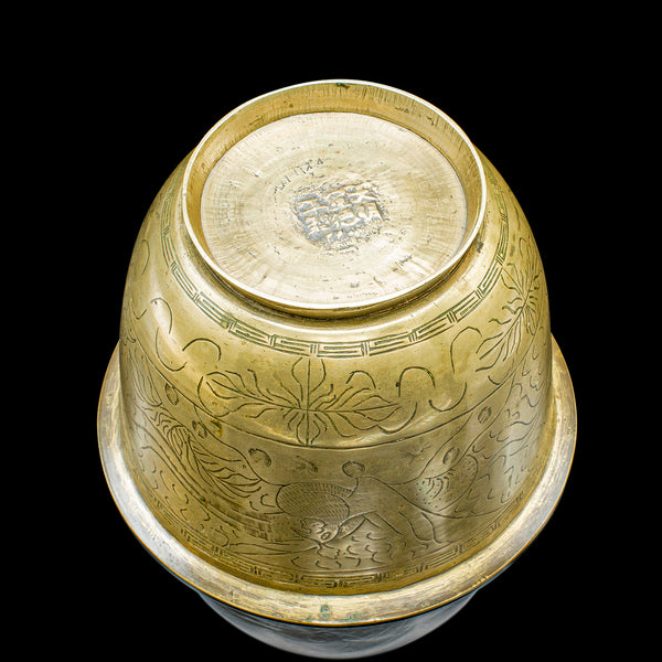 Antique Jardiniere Dish, Japanese, Meiji, Bronze, Decor, Planter Bowl, Victorian