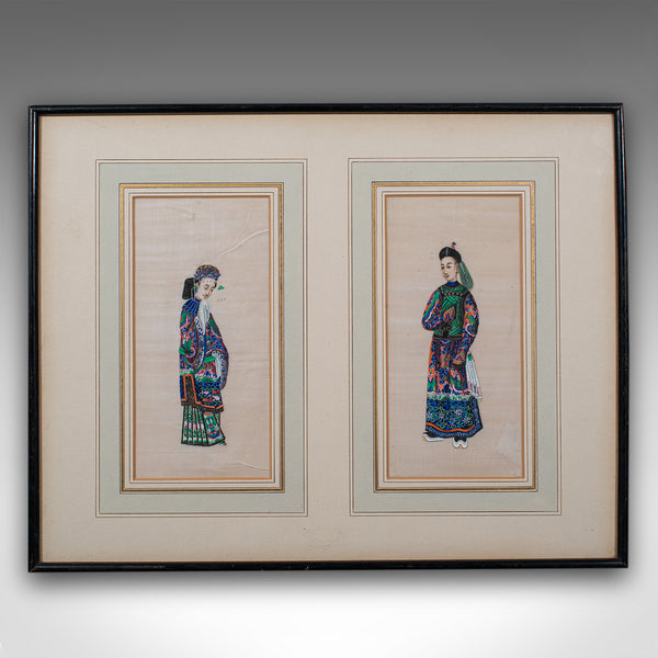 Antique Pith Painting, Oriental Art, Watercolour, Qing Dynasty, Victorian, 1850