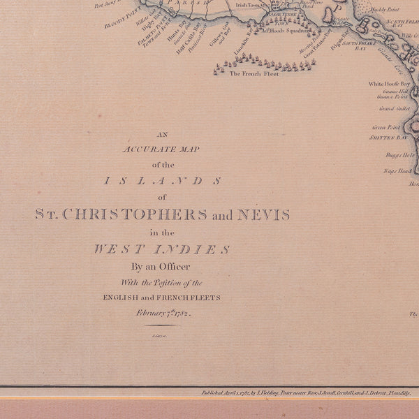 Antique St Christopher & Nevis Map, English, Caribbean Cartography, Georgian