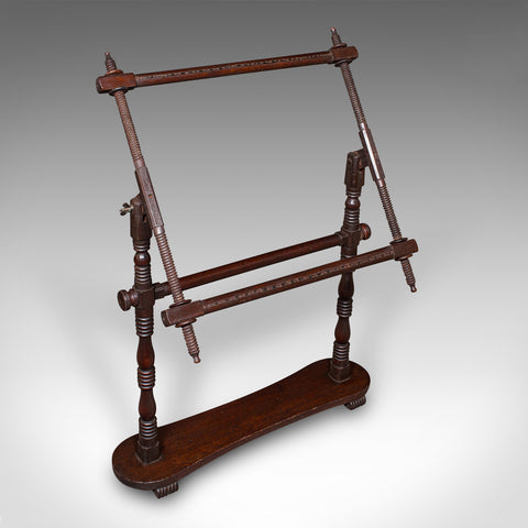Antique Adjustable Tapestry Frame, English Needlepoint Stretcher, Late Victorian