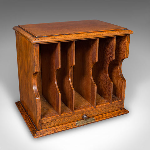 Antique Telegram Case, English, Oak, Letter Organiser, Victorian Stationery Box