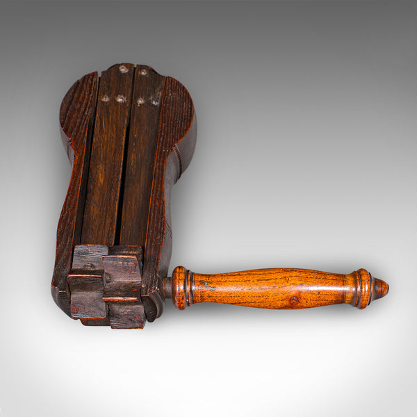Antique Football Rattle, English, Elm, Sporting Memorabilia, Treen, Victorian