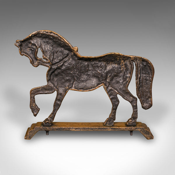 Antique Horse Doorstop, English, Brass, Equine Door Keeper, Victorian, C.1880