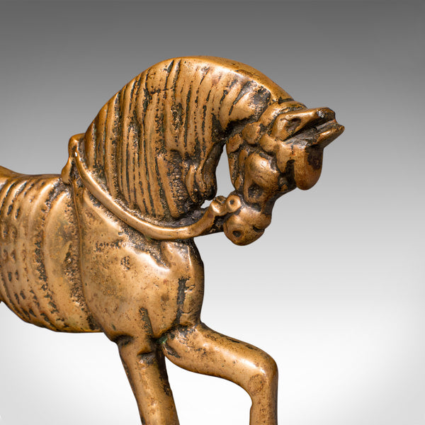 Antique Horse Doorstop, English, Brass, Equine Door Keeper, Victorian, C.1880