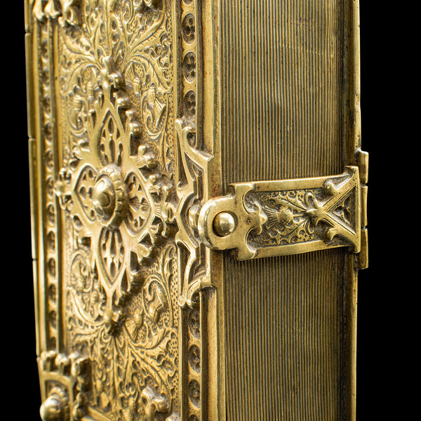 Antique Personal Diary Repository, Scottish, Brass, Keepsake Case, Victorian