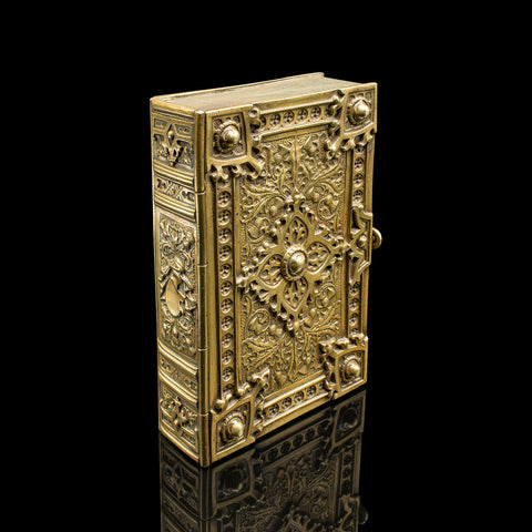 Antique Personal Diary Repository, Scottish, Brass, Keepsake Case, Victorian