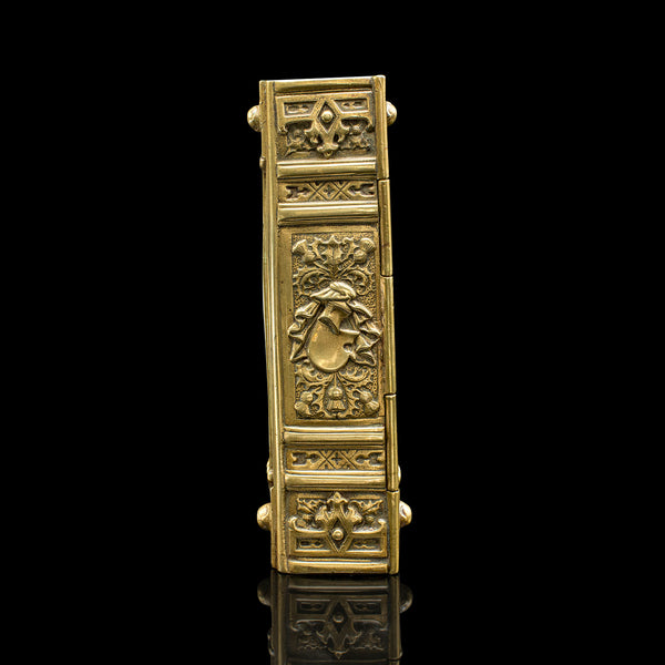 Antique Personal Diary Repository, Scottish, Brass, Keepsake Case, Victorian