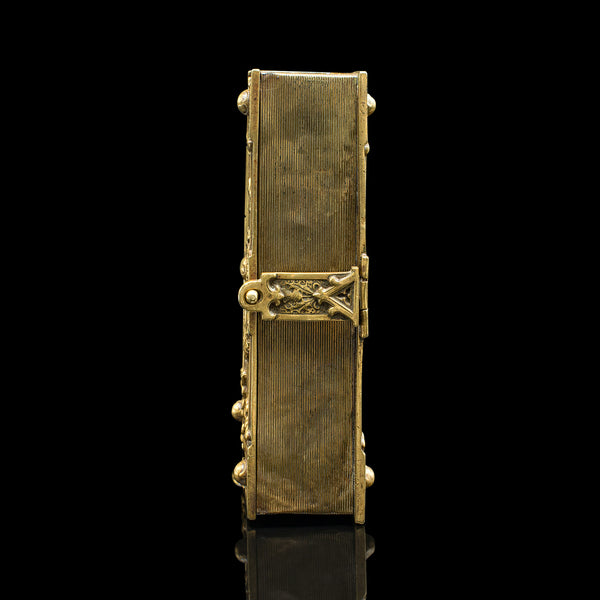 Antique Personal Diary Repository, Scottish, Brass, Keepsake Case, Victorian