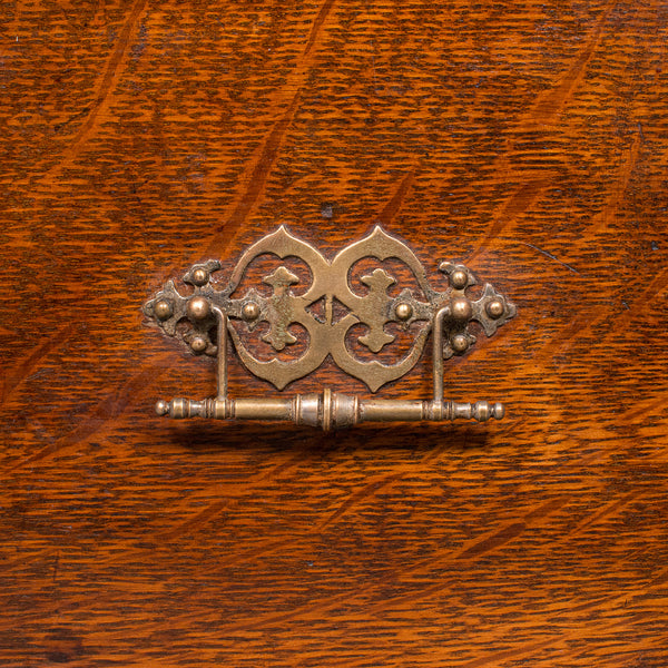 Antique Metamorphic Stationery Case, English Oak Rotating Writing Box, Edwardian
