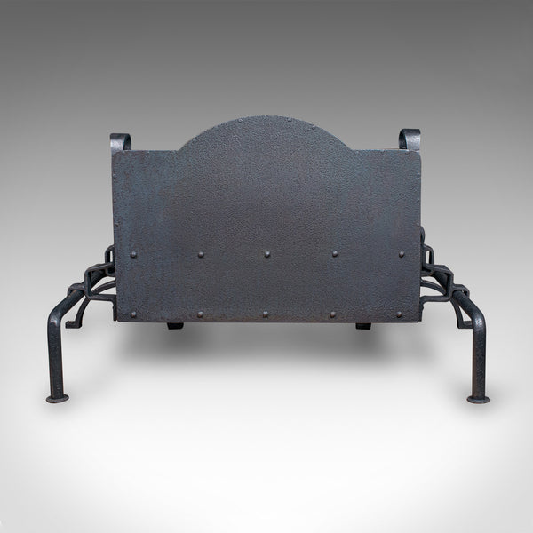 Large Antique Fireplace Set, English, Inglenook Fire Basket, Andirons, Victorian