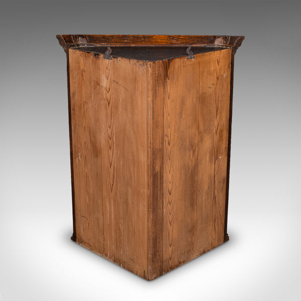 Antique Corner Cupboard, English, Wall Cabinet, Chippendale Revival, Victorian