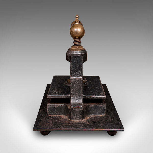 Heavy Antique Book Press, English Cast Iron, Bronze, Industrial Binder, Georgian