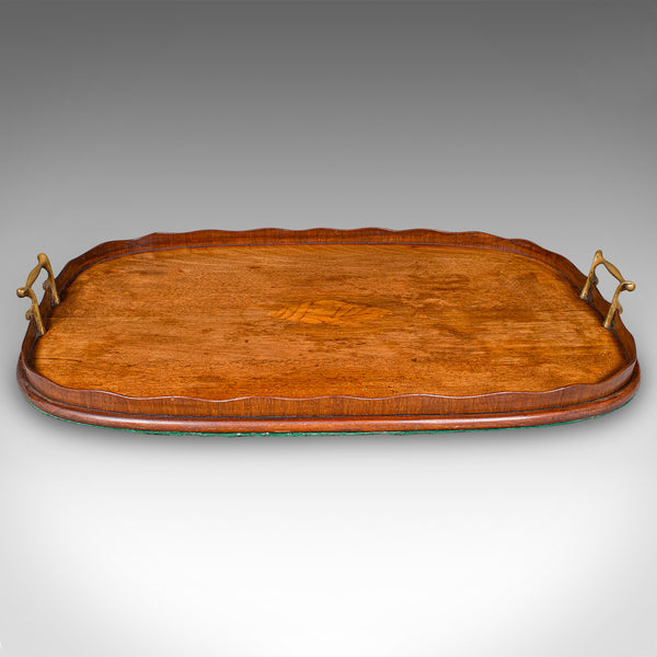 Antique Afternoon Tea Tray, English Walnut, Satinwood Serving Platter, Edwardian