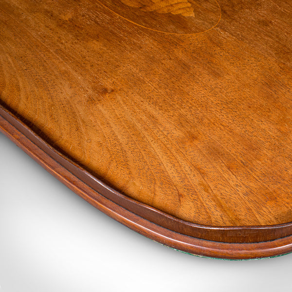 Antique Afternoon Tea Tray, English Walnut, Satinwood Serving Platter, Edwardian