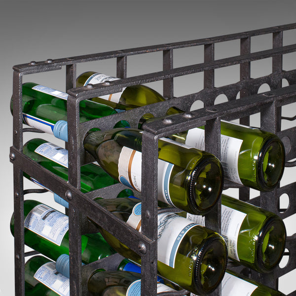 Large Antique 160 Bottle Chateau Wine Rack, French Iron, Cellar Stand, Victorian