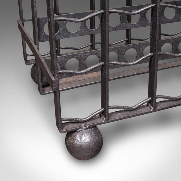 Large Antique 160 Bottle Chateau Wine Rack, French Iron, Cellar Stand, Victorian