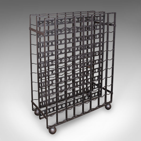 Large Antique 160 Bottle Chateau Wine Rack, French Iron, Cellar Stand, Victorian