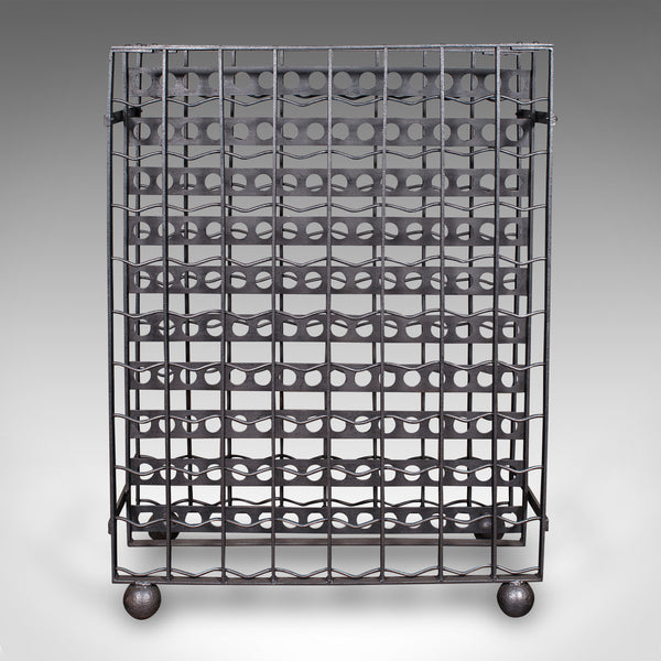 Large Antique 160 Bottle Chateau Wine Rack, French Iron, Cellar Stand, Victorian