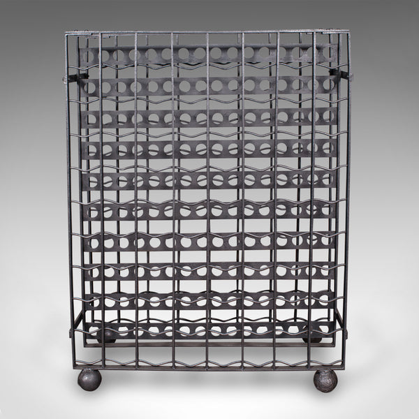 Large Antique 160 Bottle Chateau Wine Rack, French Iron, Cellar Stand, Victorian