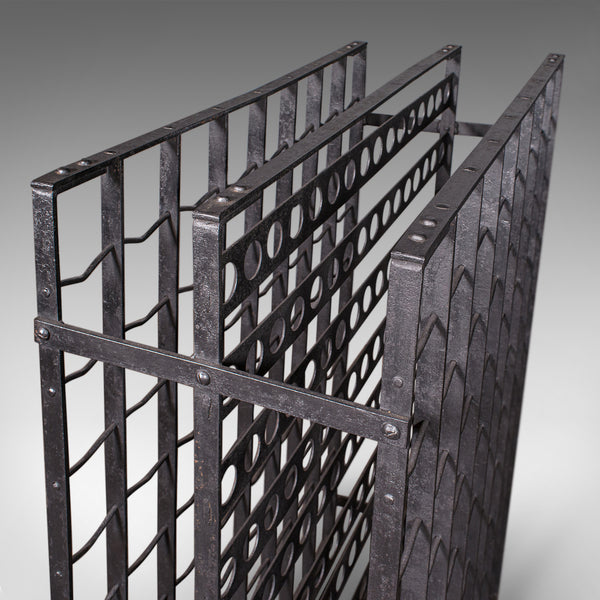Large Antique 160 Bottle Chateau Wine Rack, French Iron, Cellar Stand, Victorian