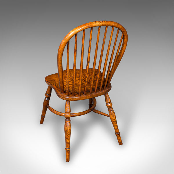 Trio of Vintage Country Kitchen Chairs, English Ash, Elm, Victorian Revival Seat