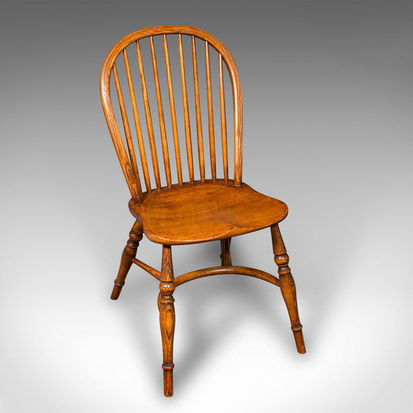 Trio of Vintage Country Kitchen Chairs, English Ash, Elm, Victorian Revival Seat