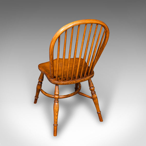 Trio of Vintage Country Kitchen Chairs, English Ash, Elm, Victorian Revival Seat