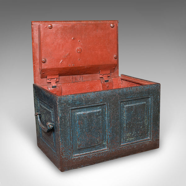 Antique Goldsmith’s Strong Box, English, Heavy Cast Iron Locking Safe, Victorian