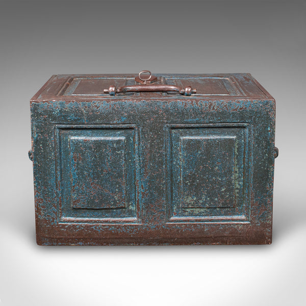 Antique Goldsmith’s Strong Box, English, Heavy Cast Iron Locking Safe, Victorian