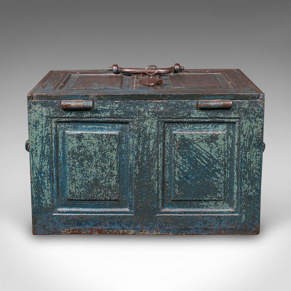 Antique Goldsmith’s Strong Box, English, Heavy Cast Iron Locking Safe, Victorian