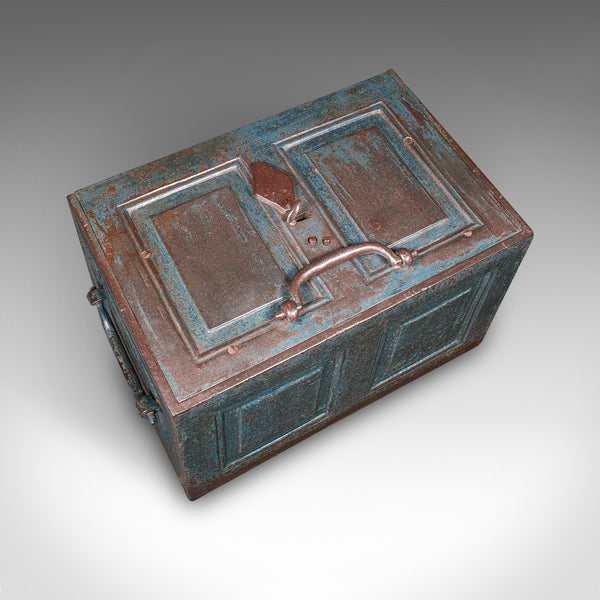 Antique Goldsmith’s Strong Box, English, Heavy Cast Iron Locking Safe, Victorian