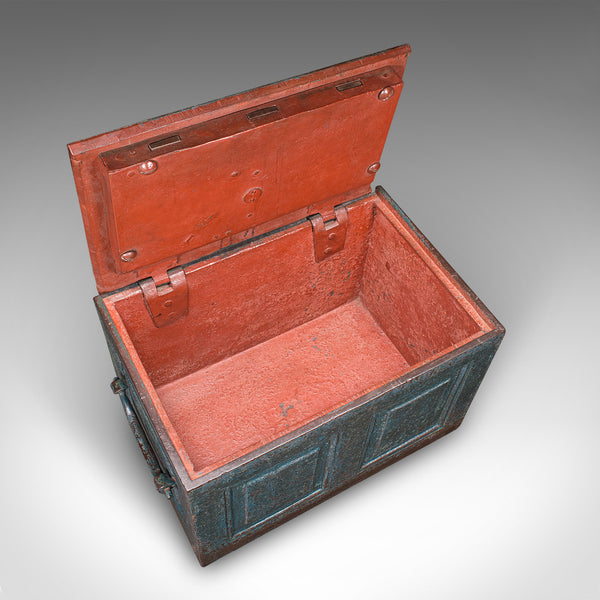 Antique Goldsmith’s Strong Box, English, Heavy Cast Iron Locking Safe, Victorian